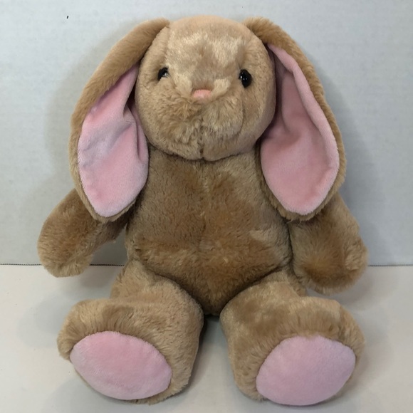 Build a Bear BAB  Brown and Pink Bunny Easter Rabbit Stuffed Animal Plush - Picture 1 of 6